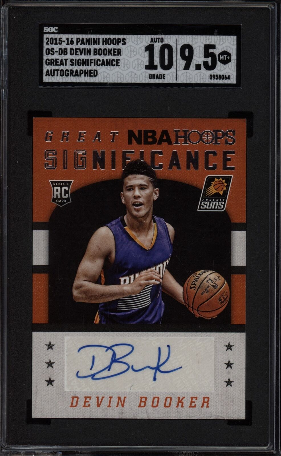 Devin Booker 2015-16 Panini Hoops Great Significance Auto RC SGC 9.5/10
