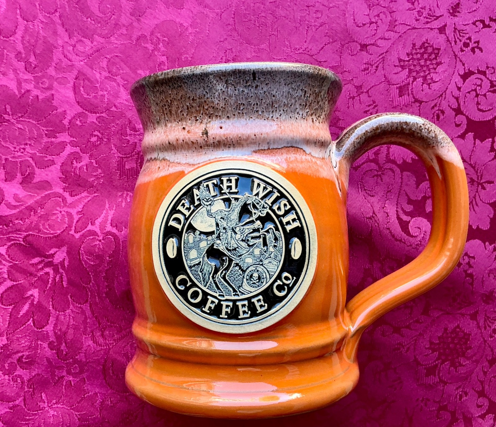 Death Wish Coffee Headless Horseman Halloween Mug Deneen Pottery Tankard Rare