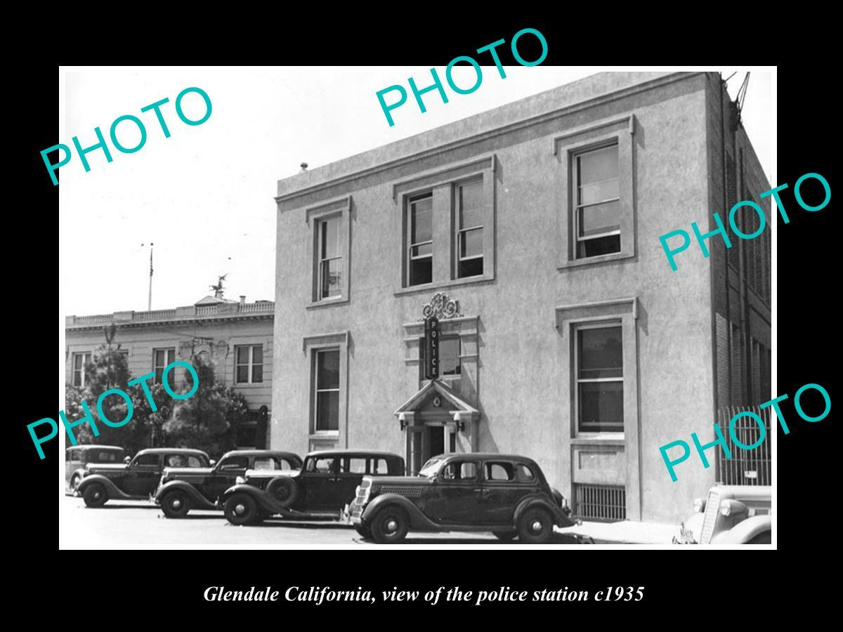 OLD 8x6 HISTORIC PHOTO OF GLENDALE CALIFORNIA VIEW OF THE POLICE STATION 1935 OLD 8x6 HISTORIC PHOTO OF GLENDALE CALIFORNIA VIEW OF THE POLICE STATION 1935