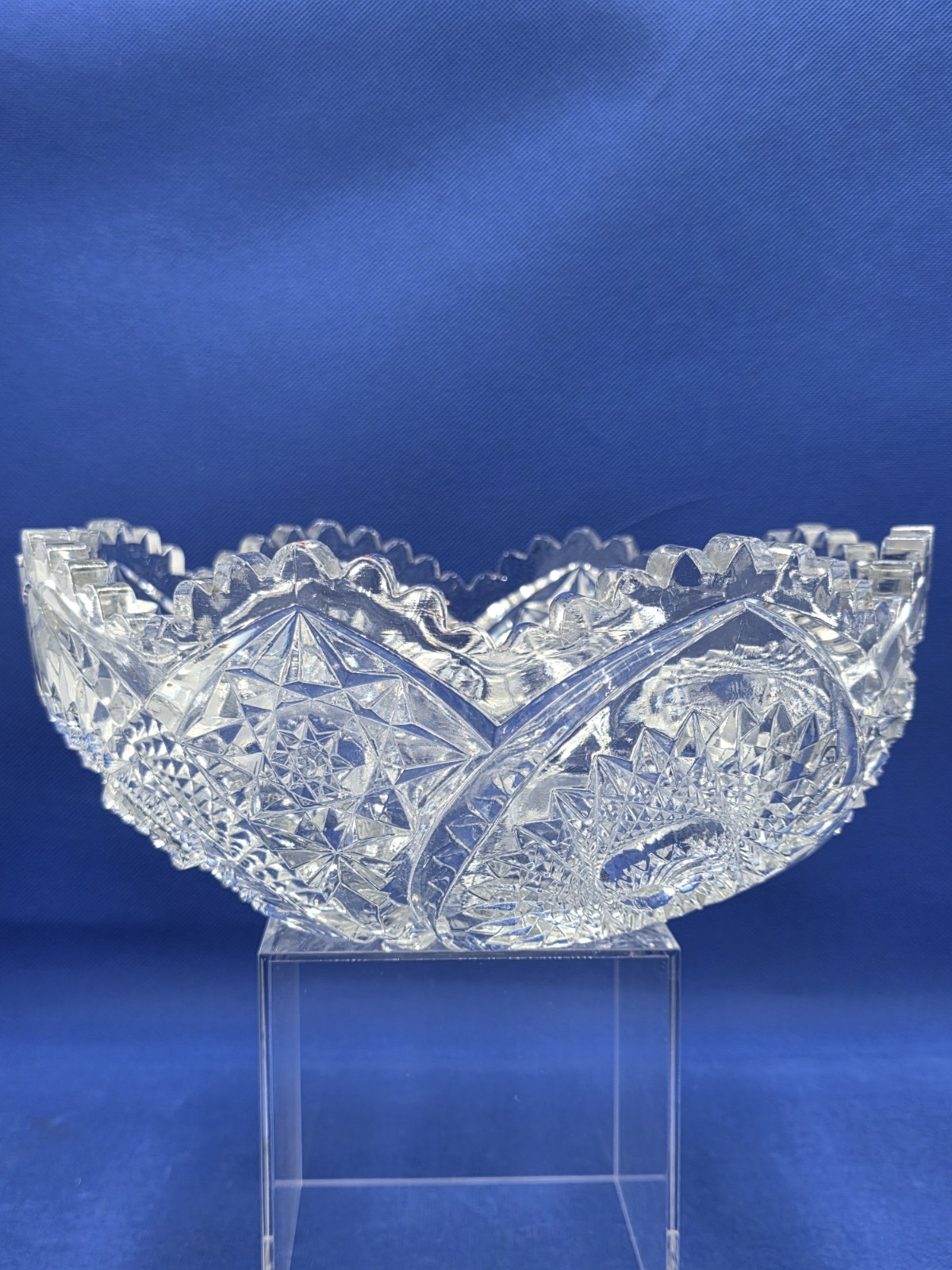 LIGHT REFLECTIVE ANTIQUE AMERICAN BRILLIANT APB LEAD CRYSTAL CUT GLASS 9 LIGHT REFLECTIVE ANTIQUE AMERICAN BRILLIANT APB LEAD CRYSTAL CUT GLASS 9