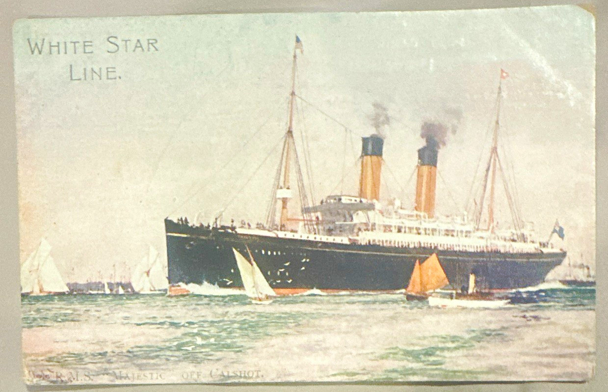 White Star Line RMS Majestic Ocean Liner Ship Postcard White Star & Titanic White Star Line RMS Majestic Ocean Liner Ship Postcard White Star & Titanic