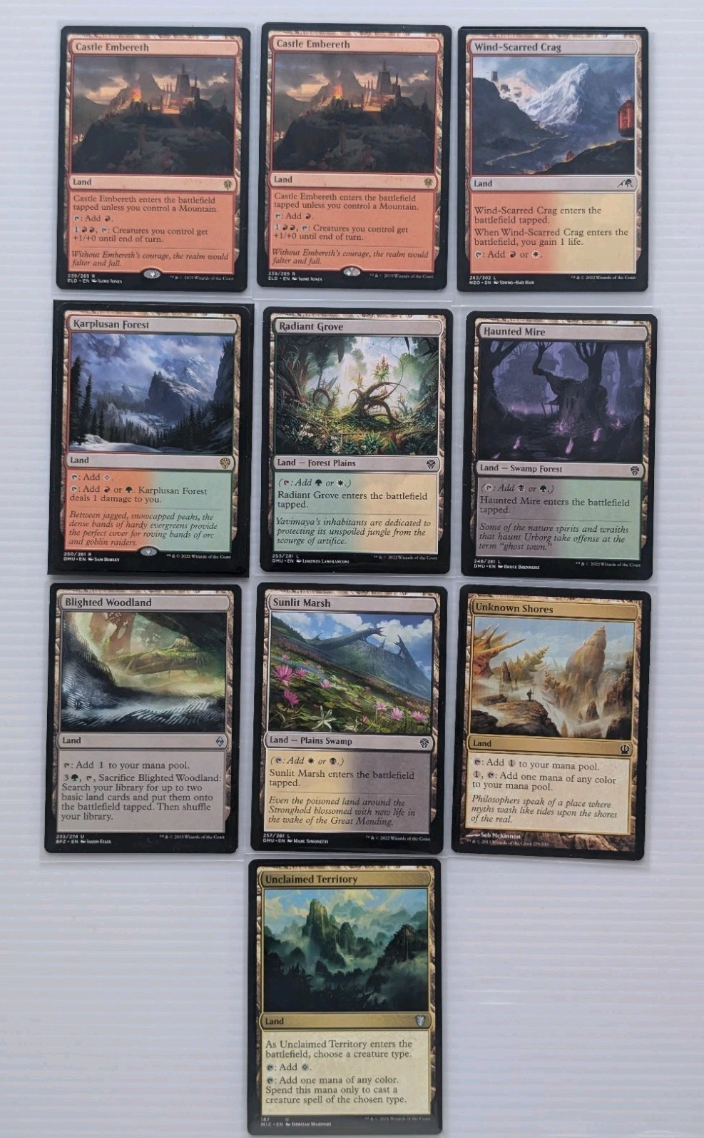10x -MTG Land Bundle - Dual Lands - CL - B/G - R/W - W/B - G/W