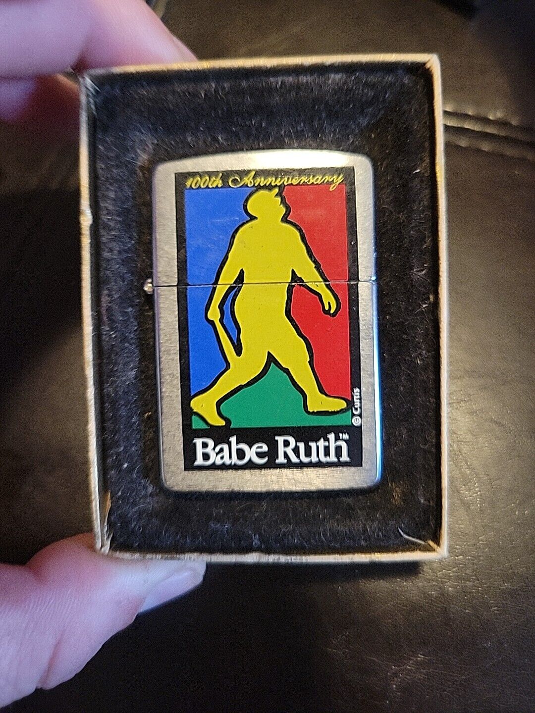 Vtg 1995 Unfired Zippo Cigarette Lighter Babe Ruth 100th Anniversary NOS