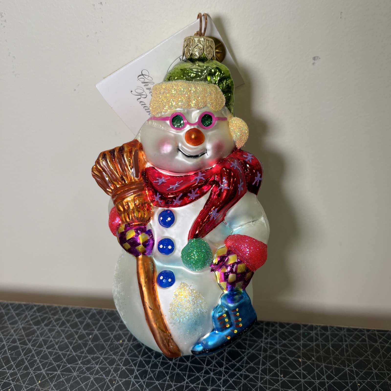 Vtg Radko Hot & Frosty Snowman Glass Christmas Ornament 5”, Sunglasses, Skates Vtg Radko Hot & Frosty Snowman Glass Christmas Ornament 5”, Sunglasses, Skates