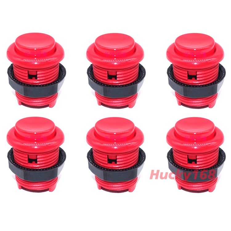 6 Pcs 28mm Arcade Push Button Pins Built-in Microswitch For JAMMA MAME Game DIY
