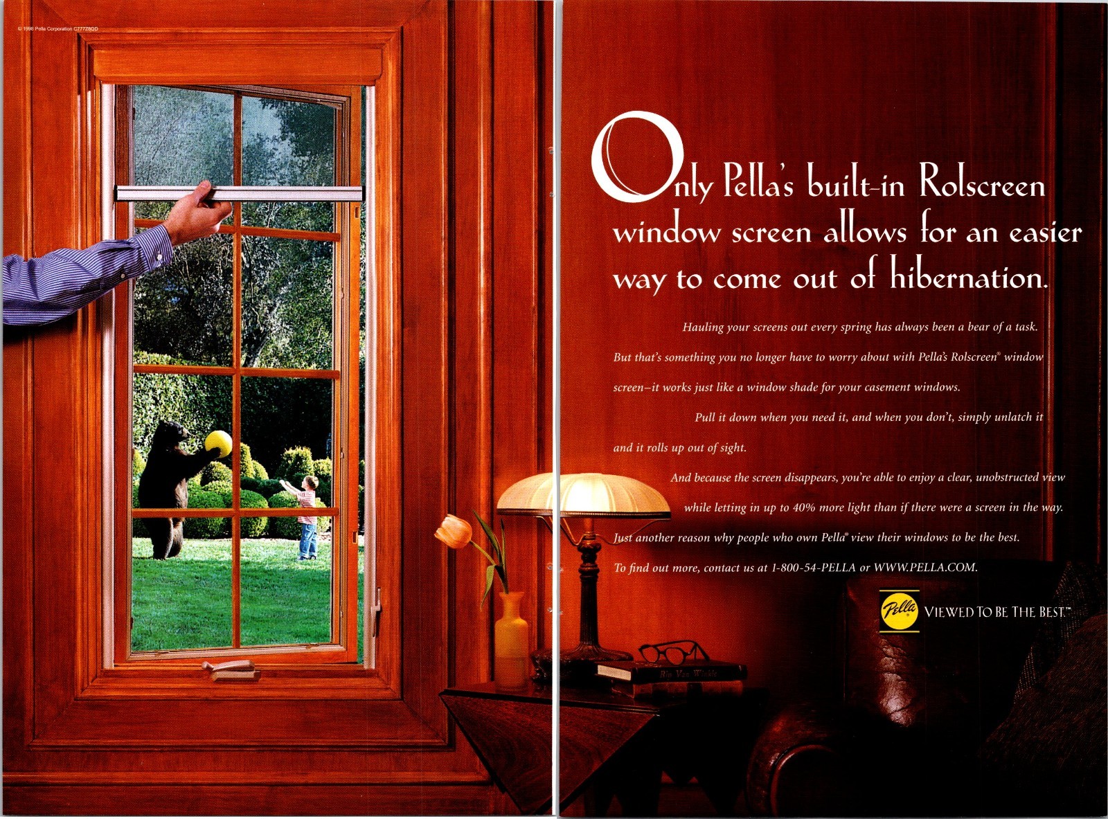 Pella Rolscreen Window Screen Vintage Print Ad 1998 2 pg Pella Rolscreen Window Screen Vintage Print Ad 1998 2 pg