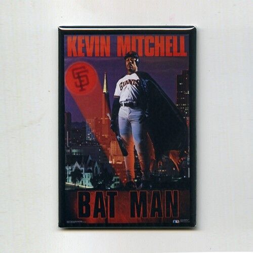 KEVIN MITCHELL / BAT MAN - COSTACOS POSTER FRIDGE MAGNET (vintage mlb sf giants)