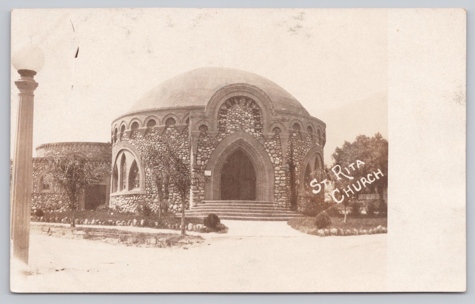RPPC Bethany Temple Sierra Madre CA Dome Vintage Postcard Error - St Rita Church RPPC Bethany Temple Sierra Madre CA Dome Vintage Postcard Error - St Rita Church