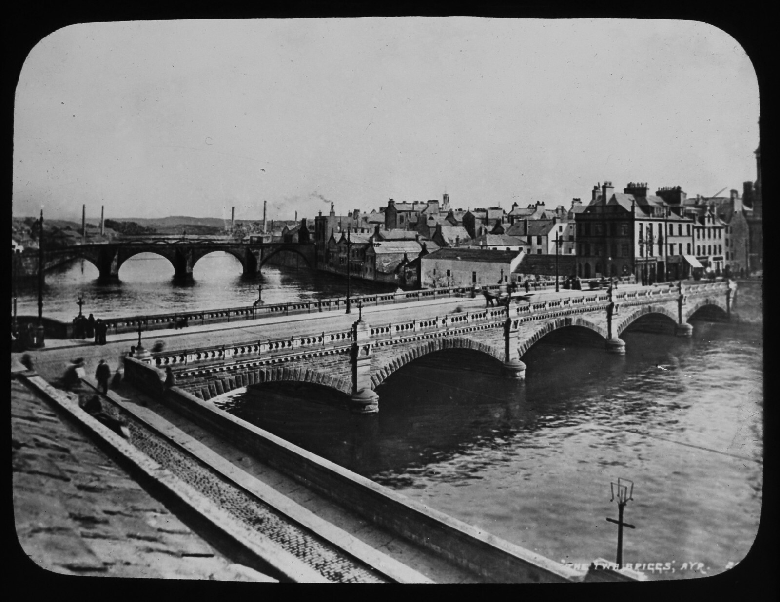 ANTIQUE JV B&W Glass Magic Lantern Slide THE BRIGS OF AYR C1890 PHOTO SCOTLAND ANTIQUE JV B&W Glass Magic Lantern Slide THE BRIGS OF AYR C1890 PHOTO SCOTLAND
