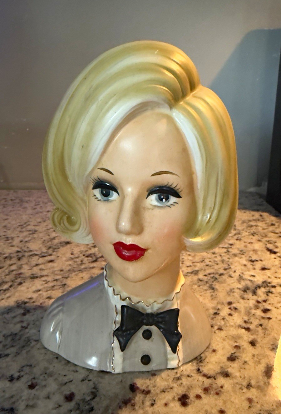 Vintage Ceramic Blonde Girl Head Bust Figurine Glossy 1960s Marked 3265 Vintage Ceramic Blonde Girl Head Bust Figurine Glossy 1960s Marked 3265
