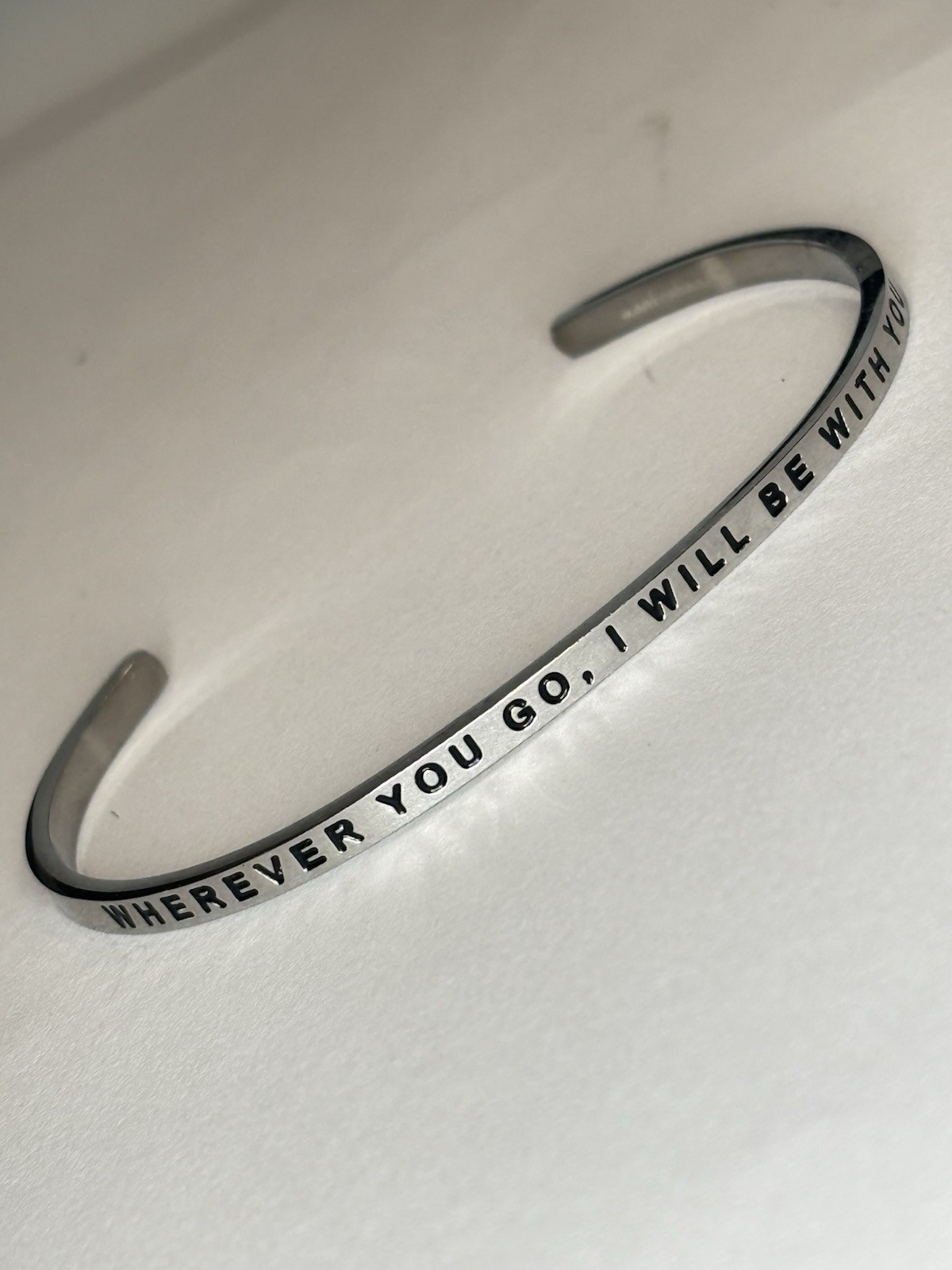 Mantraband Wherever You Go I Will Be There Silver Tone Bracelet Mantraband Wherever You Go I Will Be There Silver Tone Bracelet