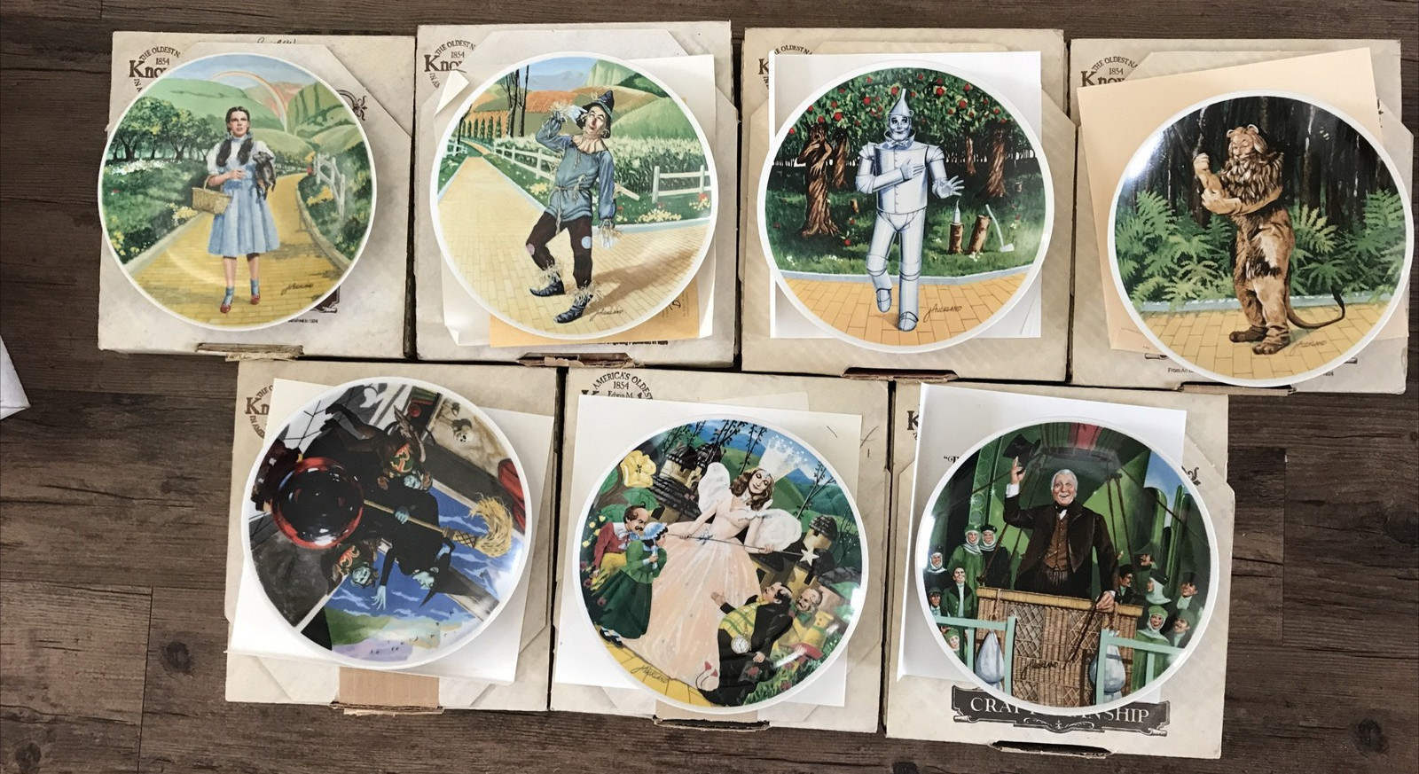Wizard of Oz Knowles James Auckland Collector Plates Set 7 Vintage 1977-79 MGM Wizard of Oz Knowles James Auckland Collector Plates Set 7 Vintage 1977-79 MGM