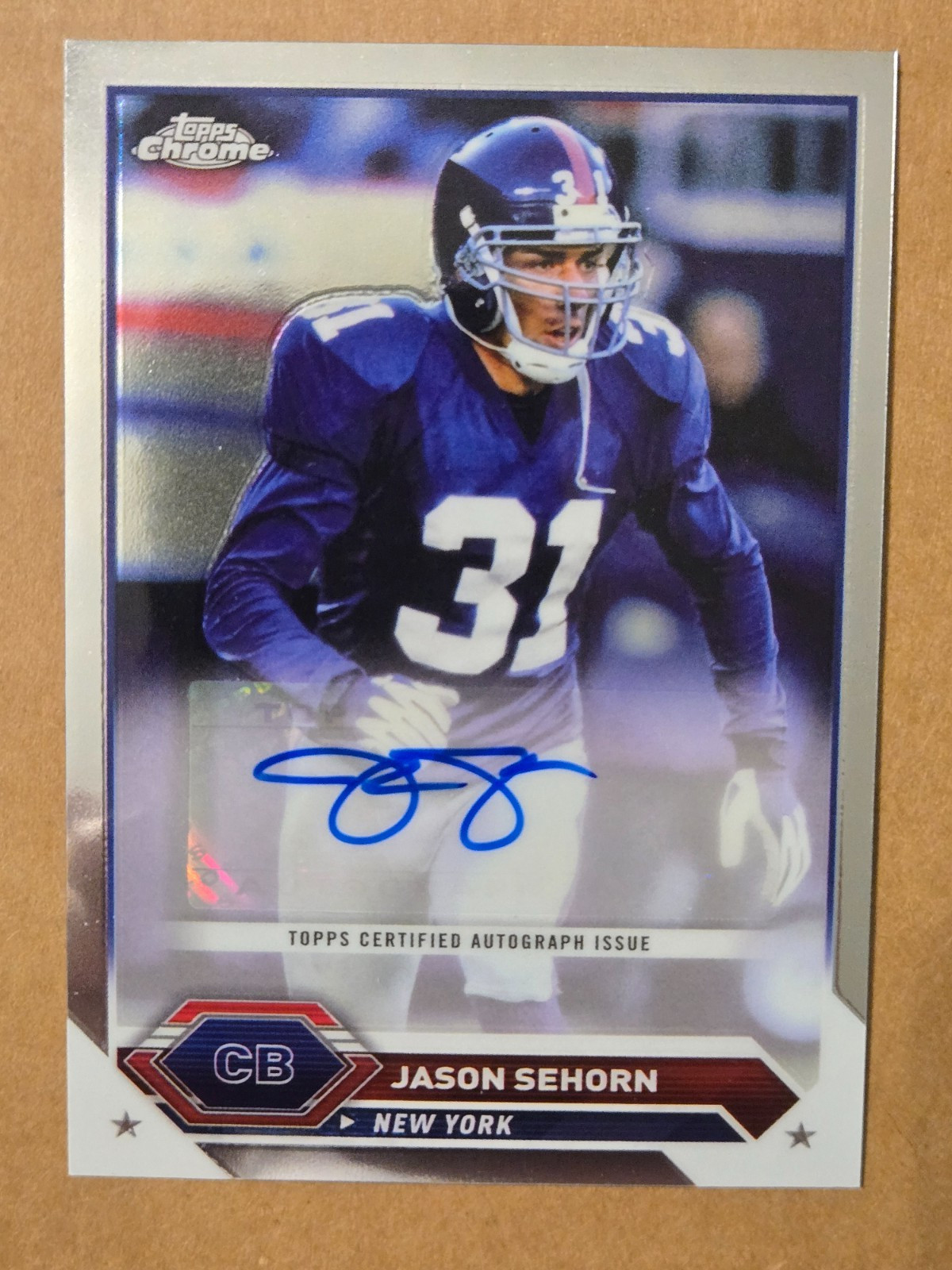 Topps 2023 Composite Jason Sehorn Giants Topps Chrome Autographs Auto #TCA-JSE Topps 2023 Composite Jason Sehorn Giants Topps Chrome Autographs Auto #TCA-JSE