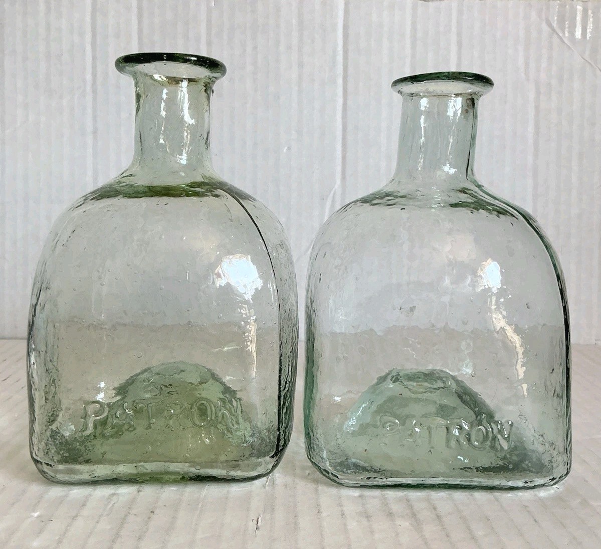 Vintage Patron Tequila Bottles Hand Blown Early Production Collectible EMPTY Vintage Patron Tequila Bottles Hand Blown Early Production Collectible EMPTY