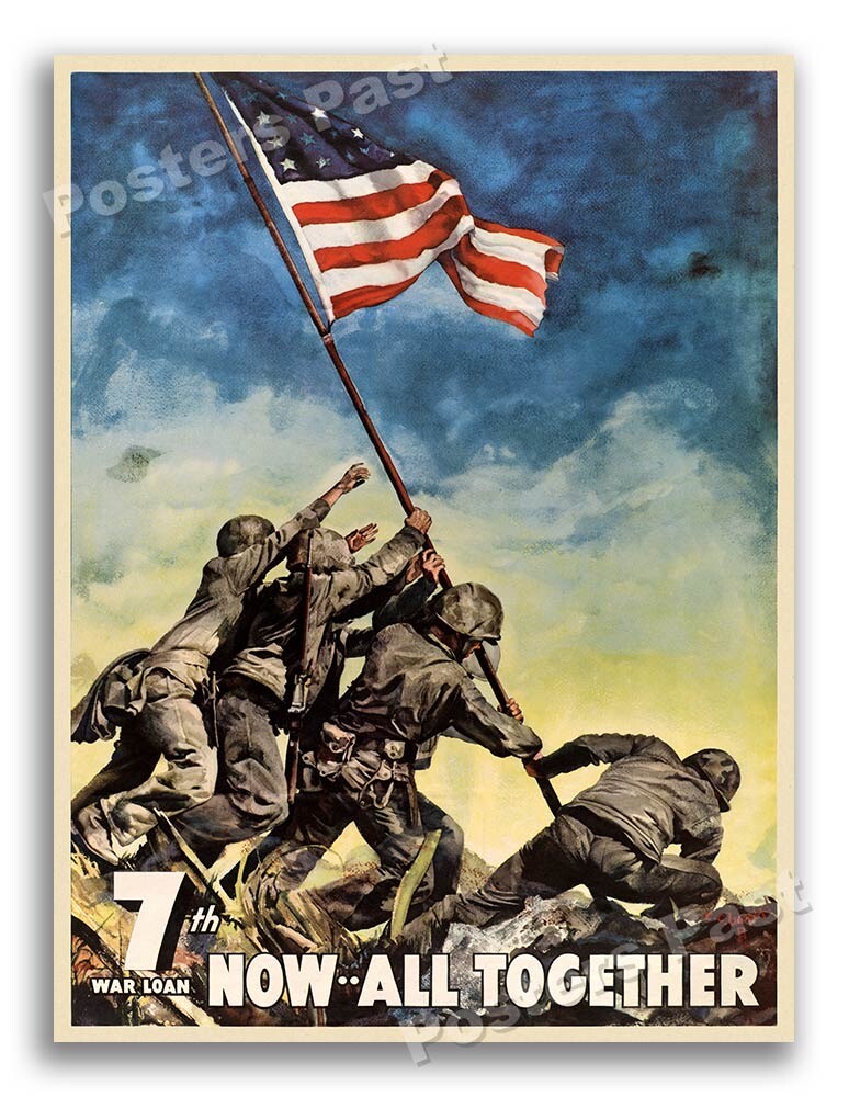 “Now . . . All Together” 1945 Vintage Style World War 2 Poster - 24x32 “Now . . . All Together” 1945 Vintage Style World War 2 Poster - 24x32