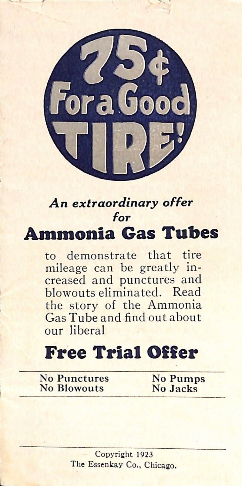 Essenkay Ammonia Gas tubes Flyer Brochure Advertising Vintage Chicago IL 1923