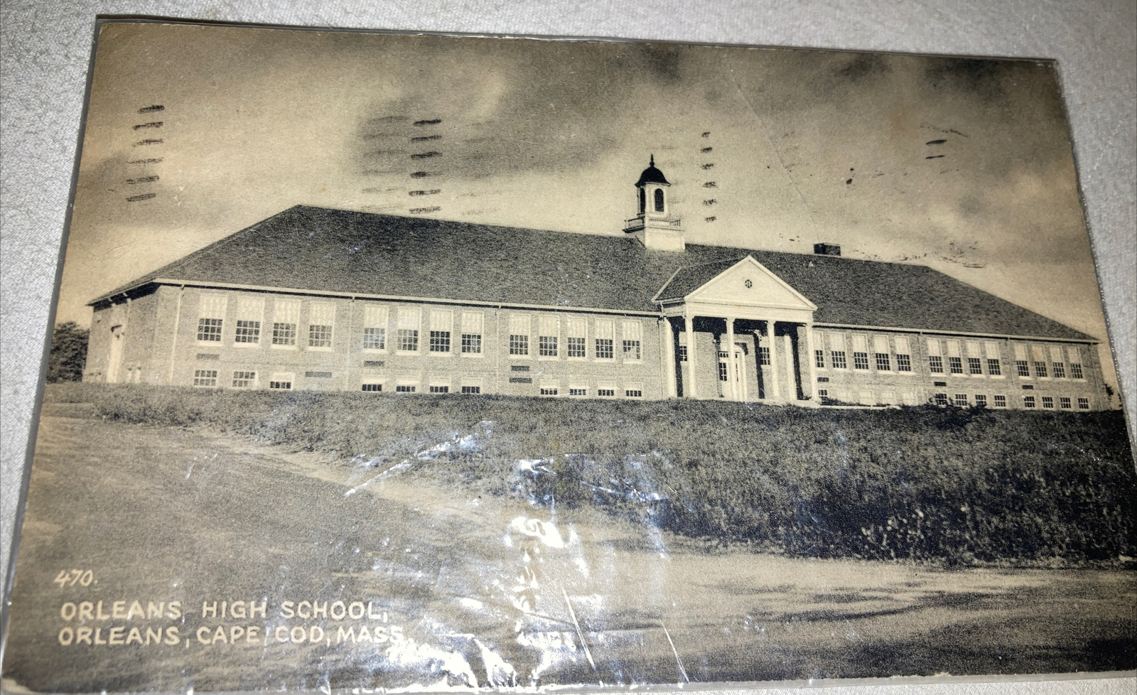 1940 - Orleans, High School, Orleans, Cape Cod, Mass. - Vintage Postcard - 1940 - Orleans, High School, Orleans, Cape Cod, Mass. - Vintage Postcard -