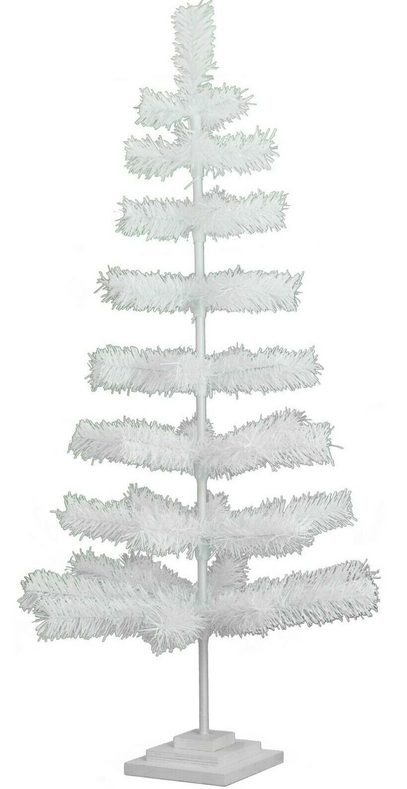 4FT White Tinsel Christmas Tree, 48-Inch Tall Centerpiece Display Tree 4FT White Tinsel Christmas Tree, 48-Inch Tall Centerpiece Display Tree