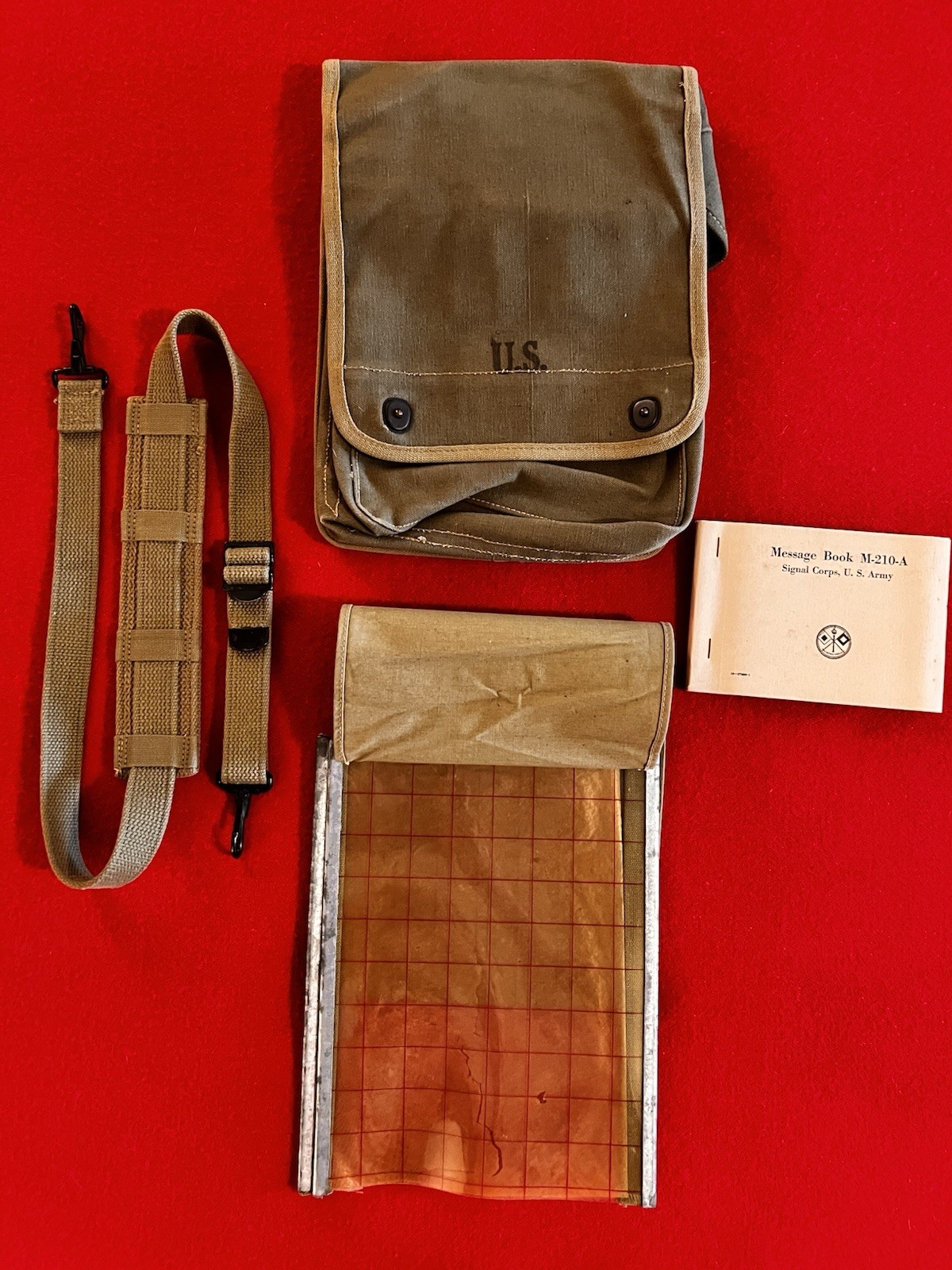 WWII Map Dispatch Case M1938 & Message Book (