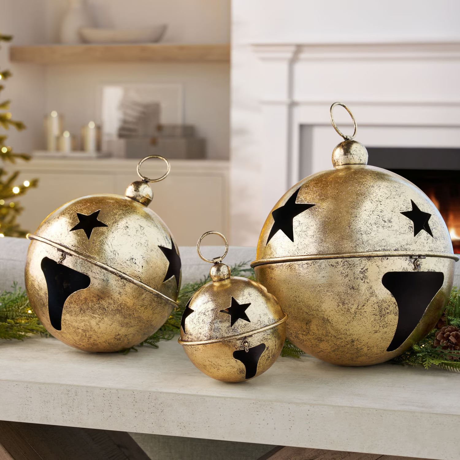 Member's Mark Jingle Bell Décor, Gold Set of 3 Member's Mark Jingle Bell Décor, Gold Set of 3