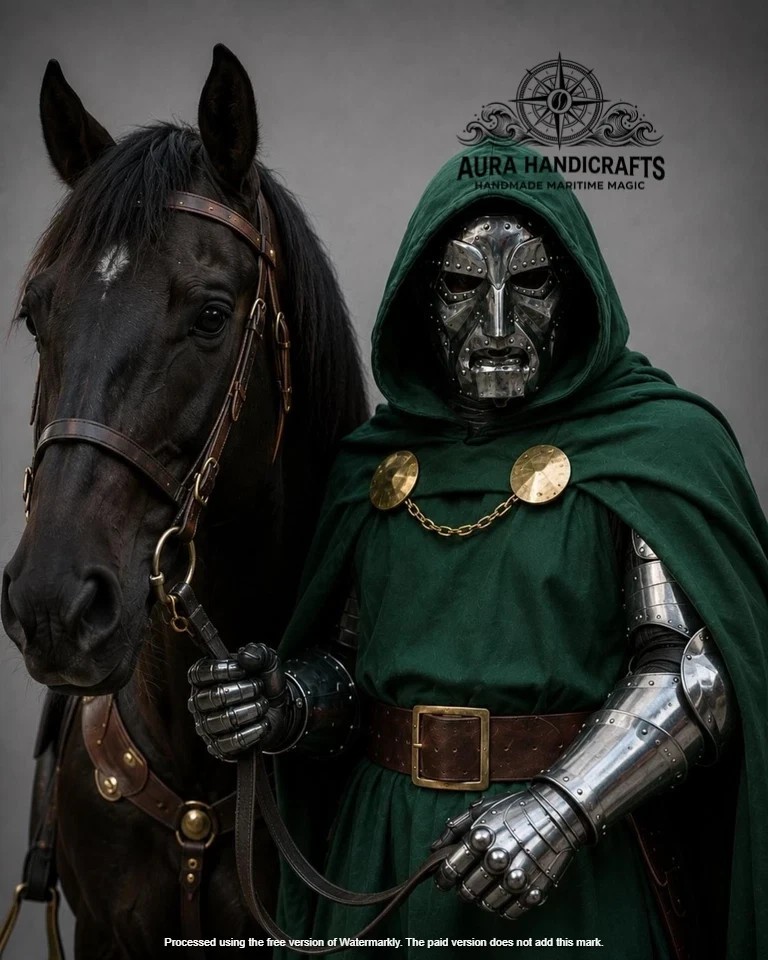 AURA D0ctor Doom Inspired Cosplay Armor Set, Dr Doom Wearable Steel Helmet AURA D0ctor Doom Inspired Cosplay Armor Set, Dr Doom Wearable Steel Helmet