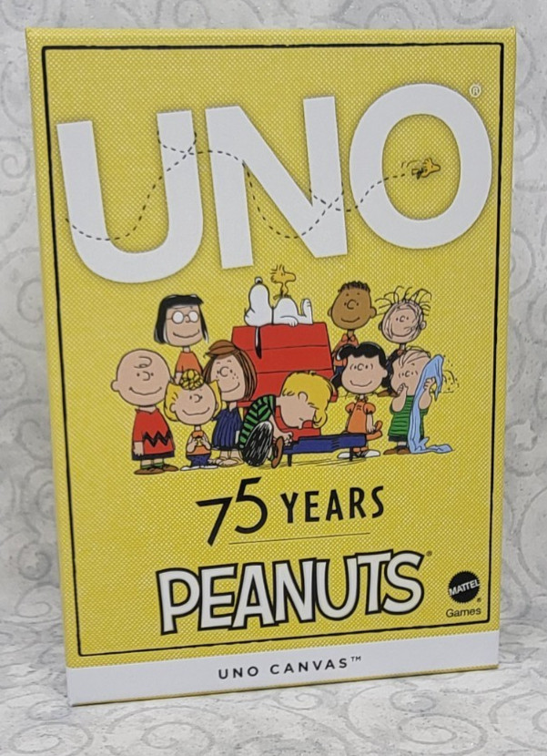 Mattel UNO 75 Years Peanuts Canvas Card Game 112 Cards - New / Sealed Mattel UNO 75 Years Peanuts Canvas Card Game 112 Cards - New / Sealed