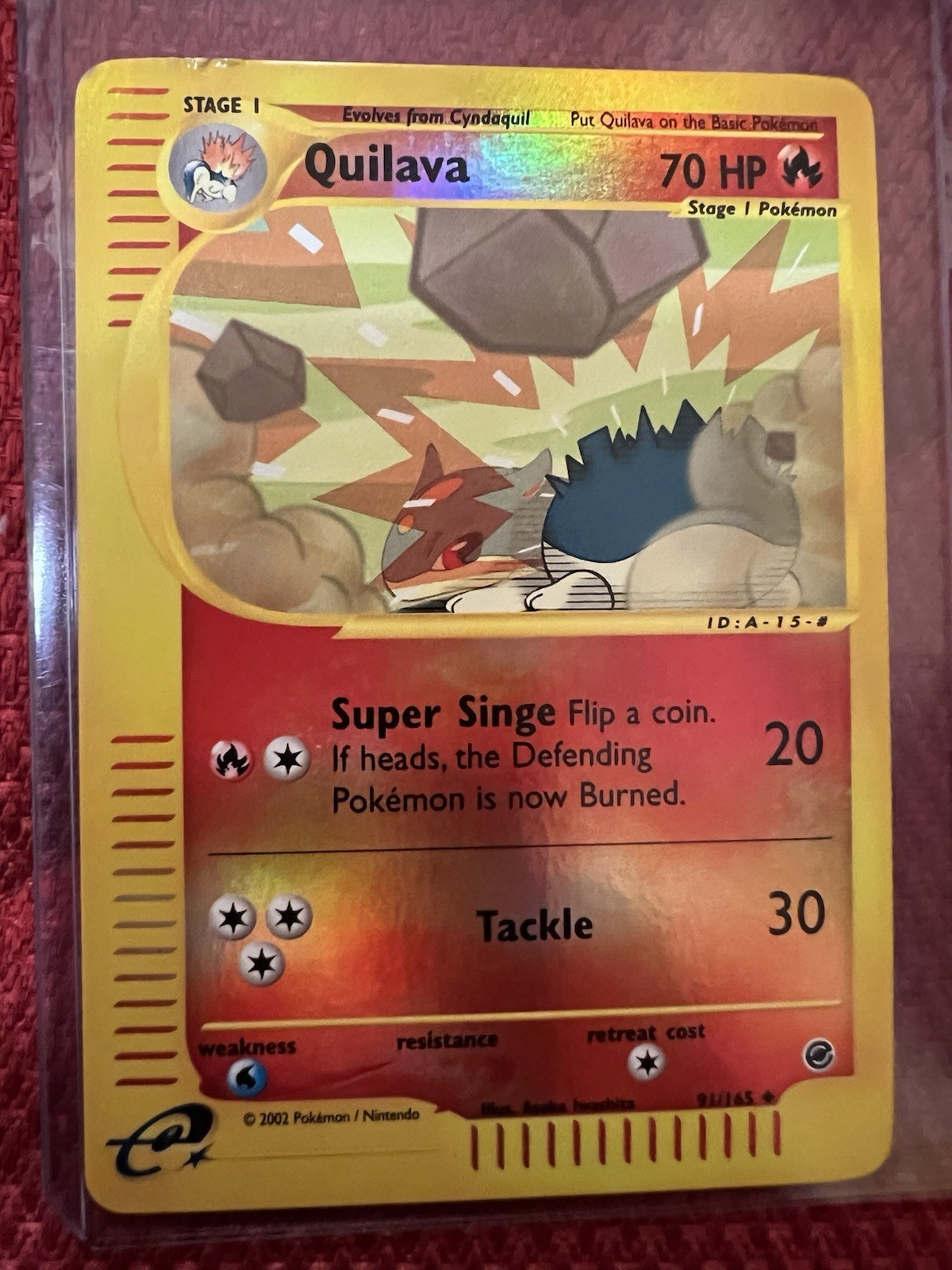 Pokemon TCG Quilava 91/165 Expedition Base Set Reverse Holo Uncommon 2002