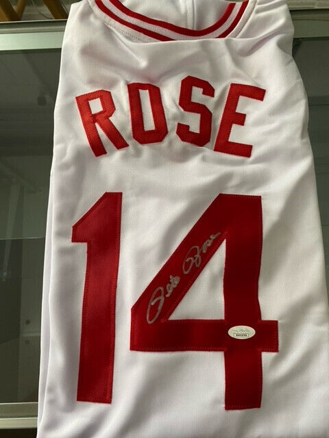 Pete Rose Signed Cincinnati White Baseball Jersey (JSA)