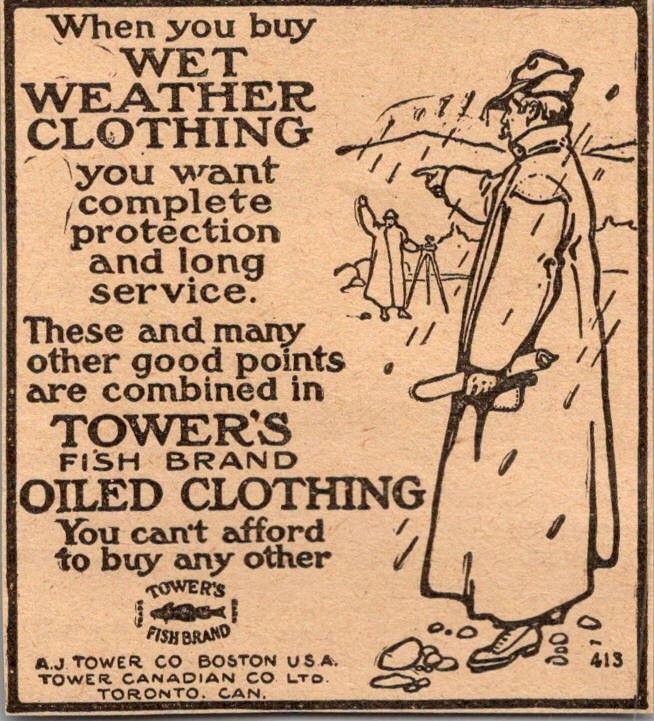 AJ Tower Co Ltd Wet Weather Clothing Toronto CAN 1906 Minneapolis Ad 5AL1-S1 AJ Tower Co Ltd Wet Weather Clothing Toronto CAN 1906 Minneapolis Ad 5AL1-S1