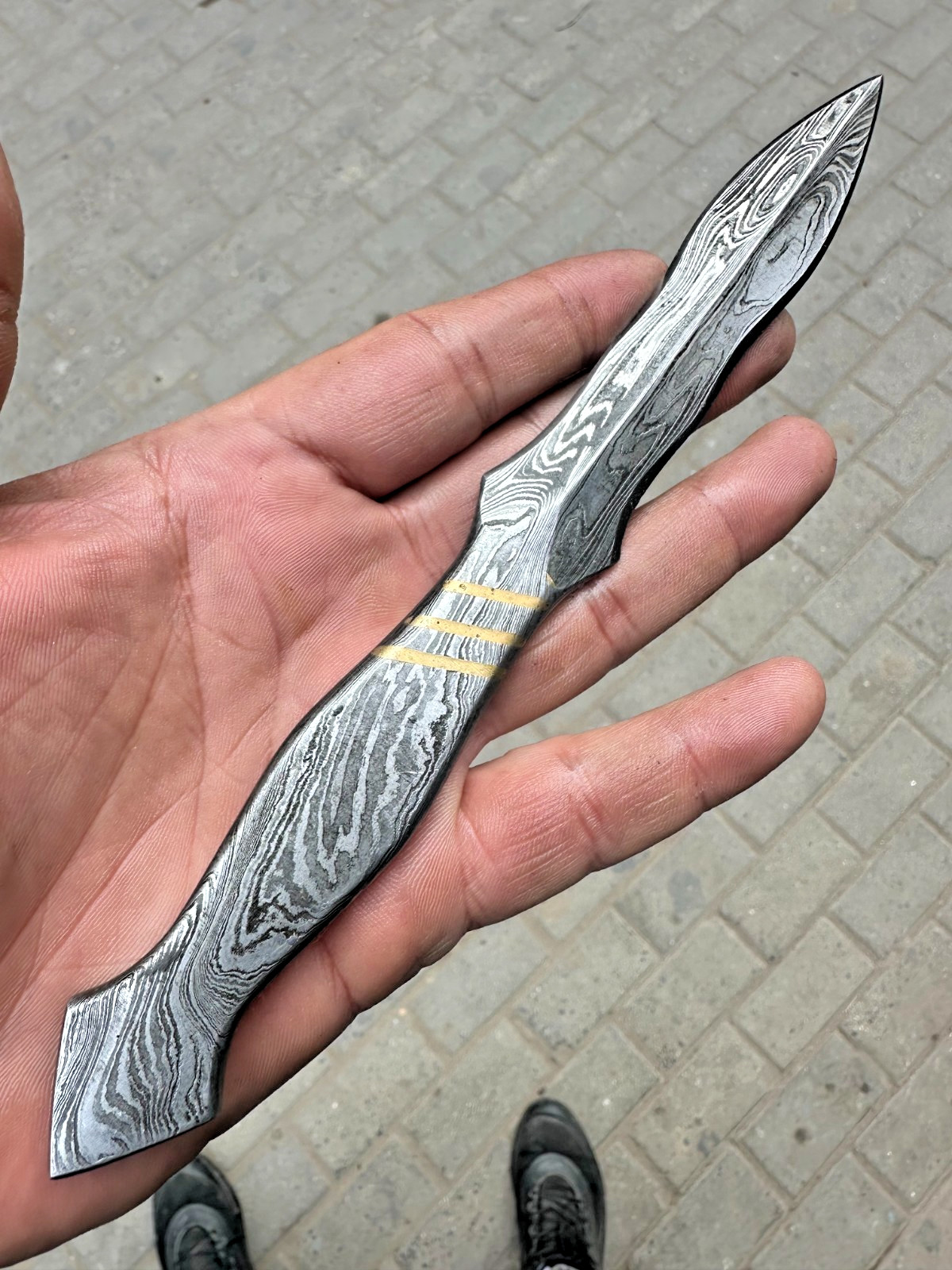 Custom Handmade Damascus Steel Double-edged Hunting Throwing Dagger Knife 1545