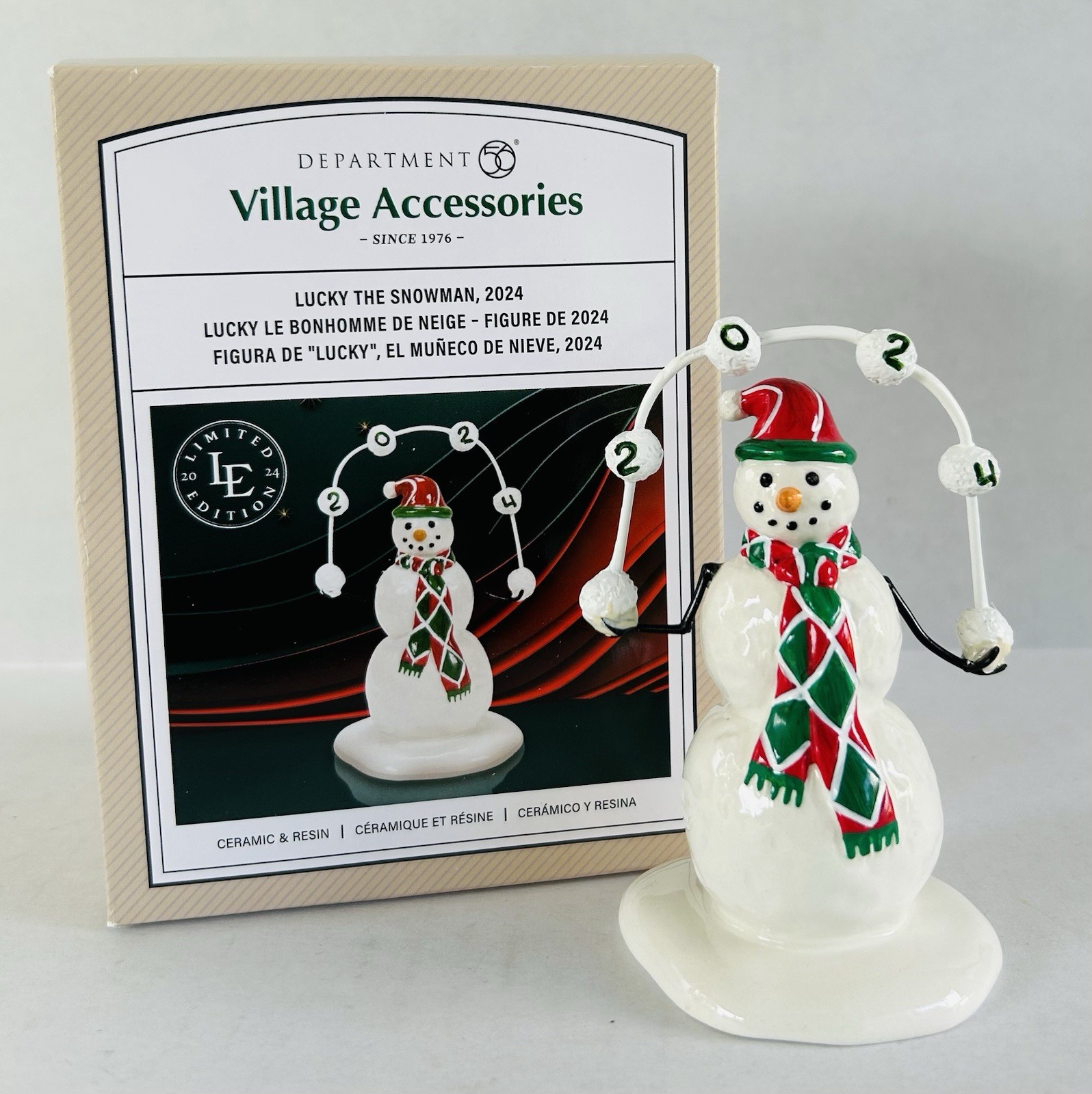 Dept 56 Christmas Village Accessories Lucky the Snowman 2024 #6014558 Dept 56 Christmas Village Accessories Lucky the Snowman 2024 #6014558