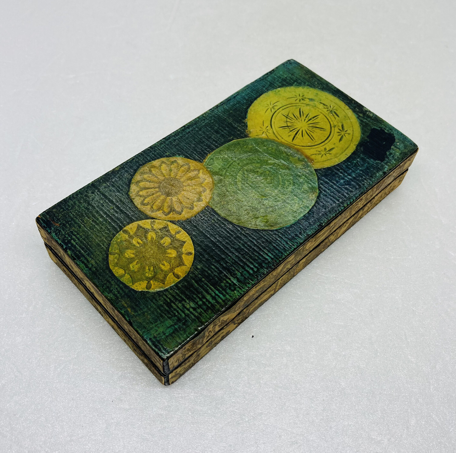 Rare 1960s Japanese Paper Mache Cover Wooden Trinket Palace Festival Artwork 25 Rare 1960s Japanese Paper Mache Cover Wooden Trinket Palace Festival Artwork 25