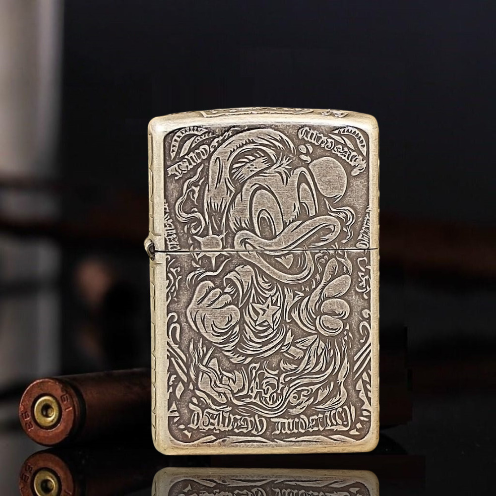 Antique Silver Donald Duck Zippo Lighter US Shipping Antique Silver Donald Duck Zippo Lighter US Shipping