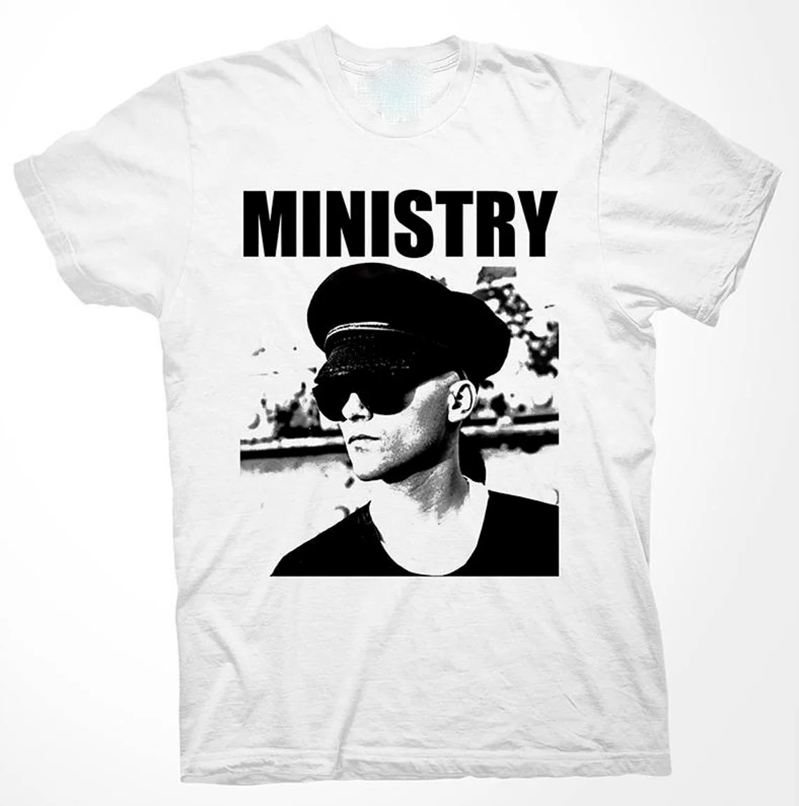 Vtg Ministry Music Band Heavy Cotton White Unisex All Size Shirt