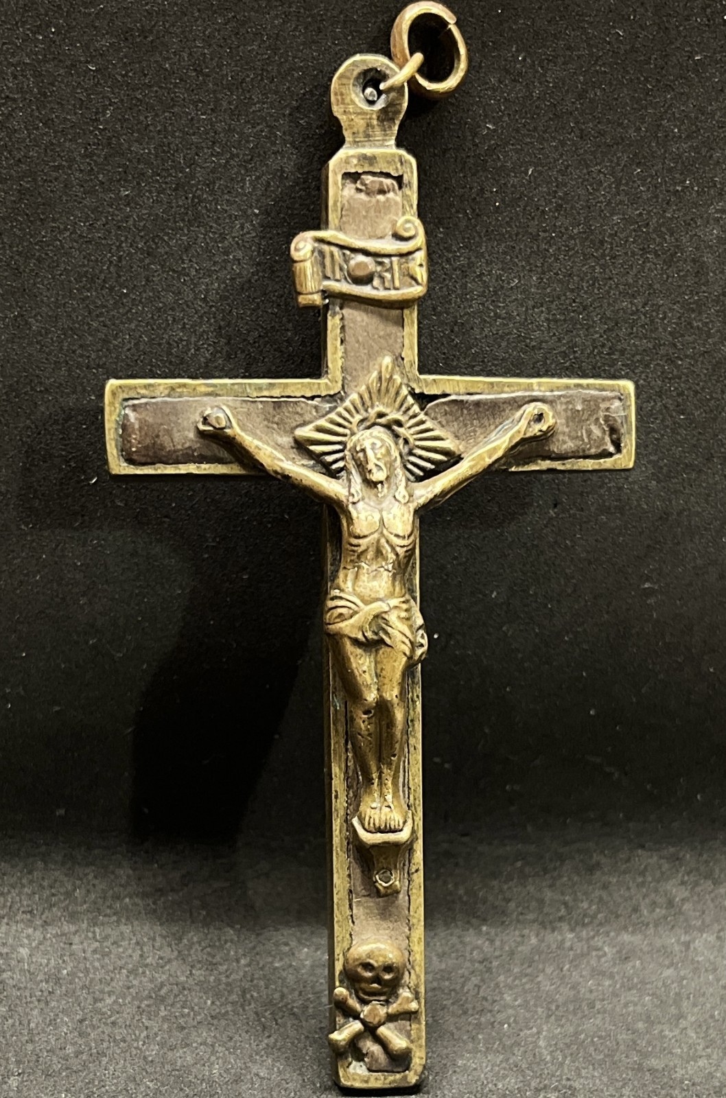 Italy 1900´ antique pectoral Nun Cross Crucifix Jesus Christ Cross bones bronze Italy 1900´ antique pectoral Nun Cross Crucifix Jesus Christ Cross bones bronze