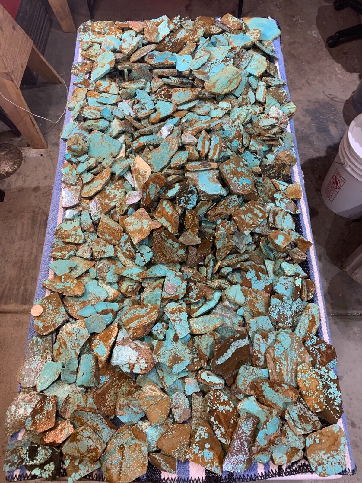 PREMIUM NV#8. Double Stabilized. Fat Turquoise Slabs No crumble 50 LB Buckets