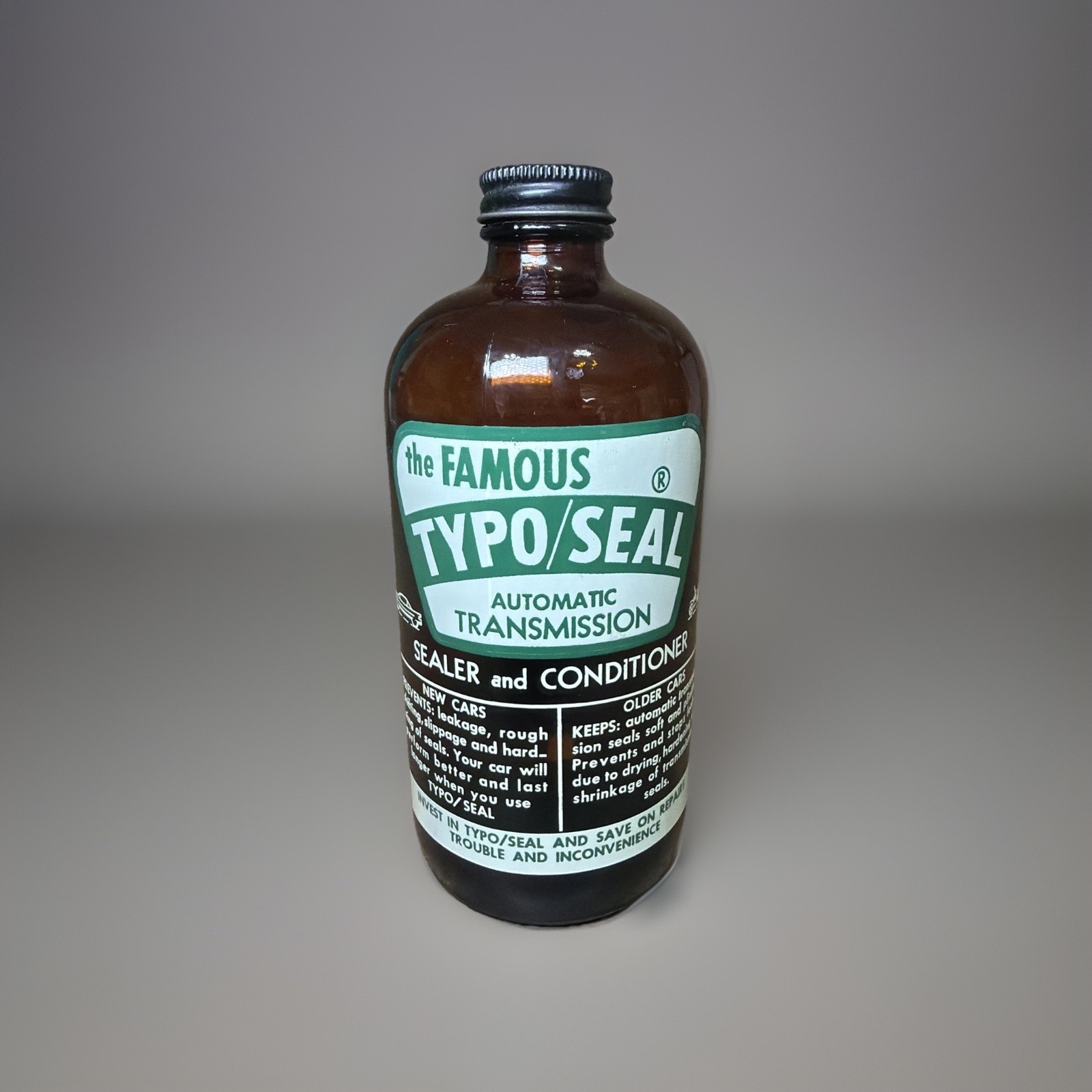 VTG The Famous TYPO/SEAL Sealer Glass Pint - Noble Oil Jacksonville, FL RARE HTF VTG The Famous TYPO/SEAL Sealer Glass Pint - Noble Oil Jacksonville, FL RARE HTF