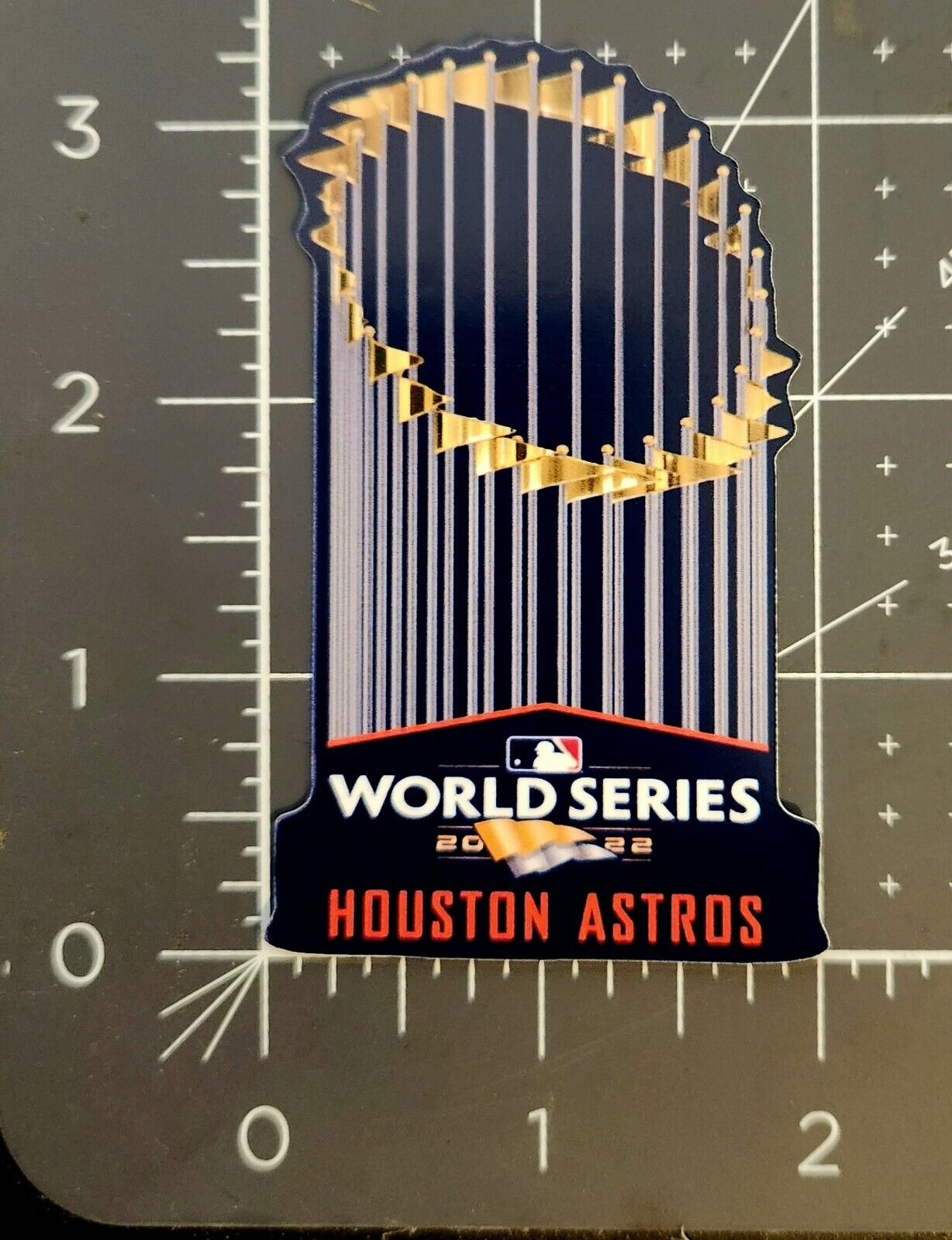 Houston Astros World Series Champions 2022 Vinyl Sticker Small Trophy B