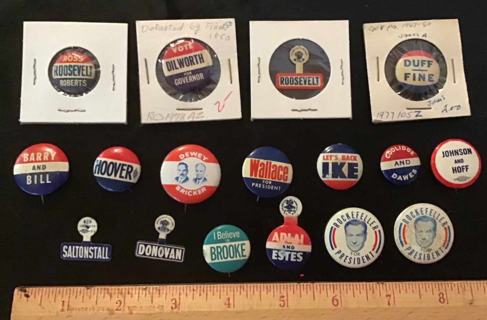 17 ASSORTED POLITICAL PIN BUTTONS VINTAGE DEWEY WALLACE COOLIDGE HOOVER DONOVAN 17 ASSORTED POLITICAL PIN BUTTONS VINTAGE DEWEY WALLACE COOLIDGE HOOVER DONOVAN
