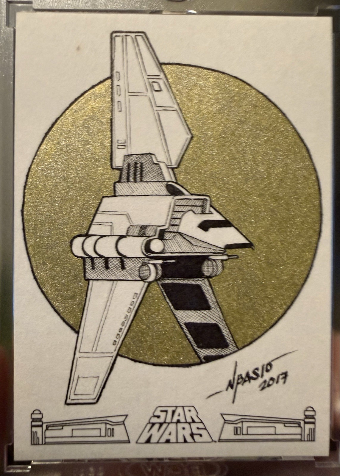2017 Topps Star Wars 40th Anniversary A New Hope Imperial Shuttle N Basio Sketch 2017 Topps Star Wars 40th Anniversary A New Hope Imperial Shuttle N Basio Sketch