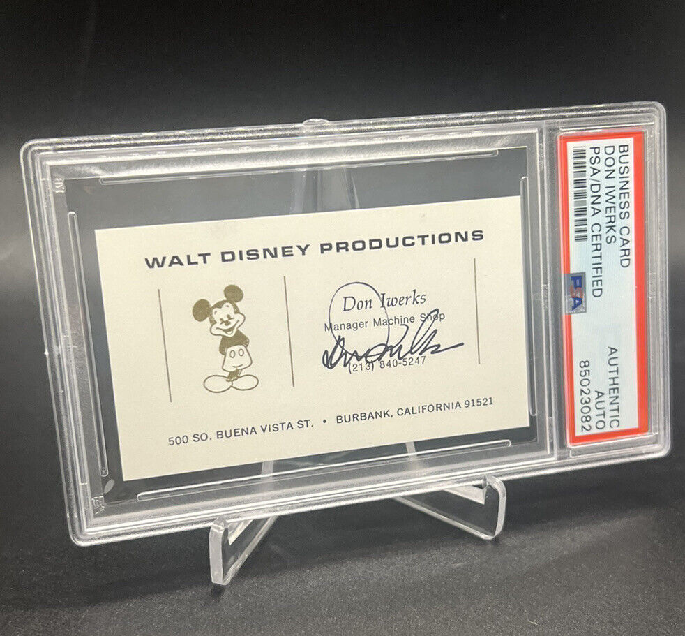Don Iwerks Walt Disney Executive Icon PSA/DNA Autographed Signed Business Card