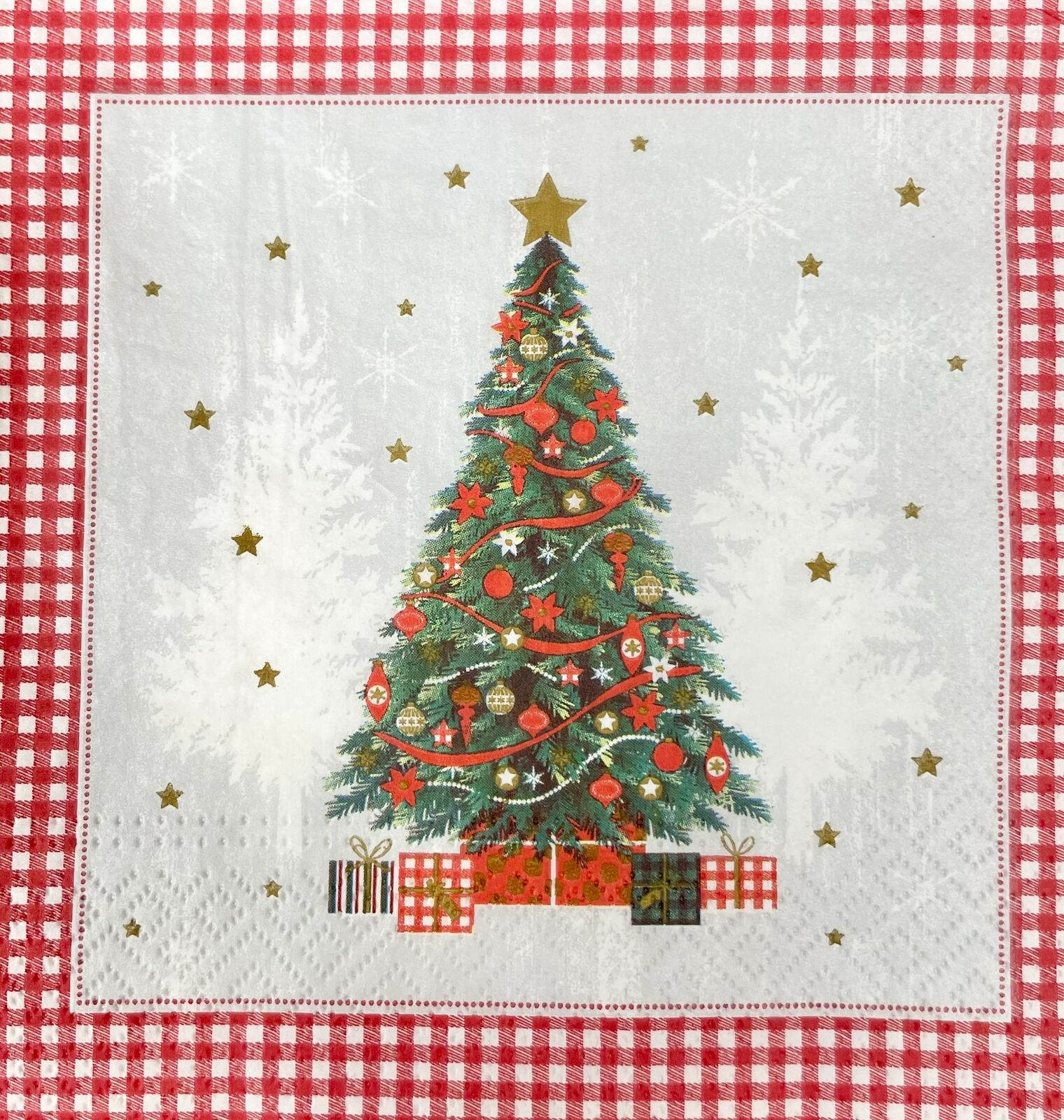 TWO Individual Paper Luncheon Decoupage Napkins CHRISTMAS TREE Decorative New