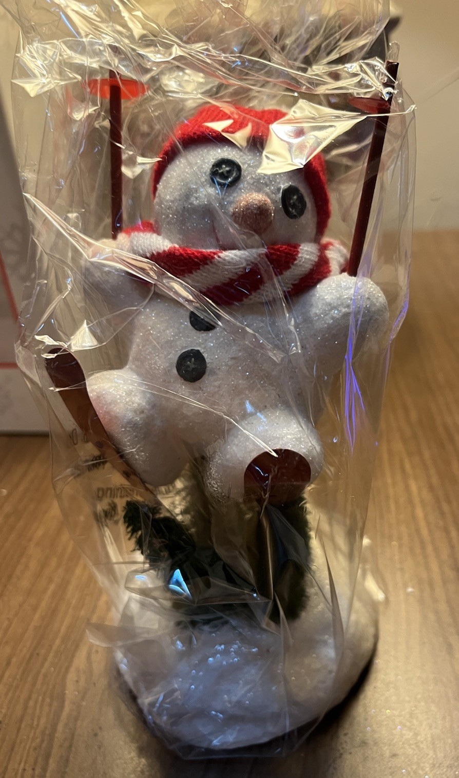 Dept 56 Billy Buttons Snowman   Skiing Over Trees Wiggler