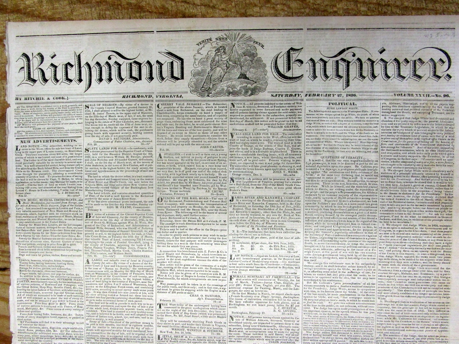 1836 newspaper TEXAS DECLARES INDEPENDENCE from MEXICO during THE TX REVOLUTION