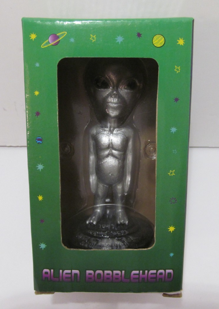 Albert's Gifts 2011 Mr. Bobble Silver ALIEN BOBBLEHEAD Roswell New Mexico - NEW