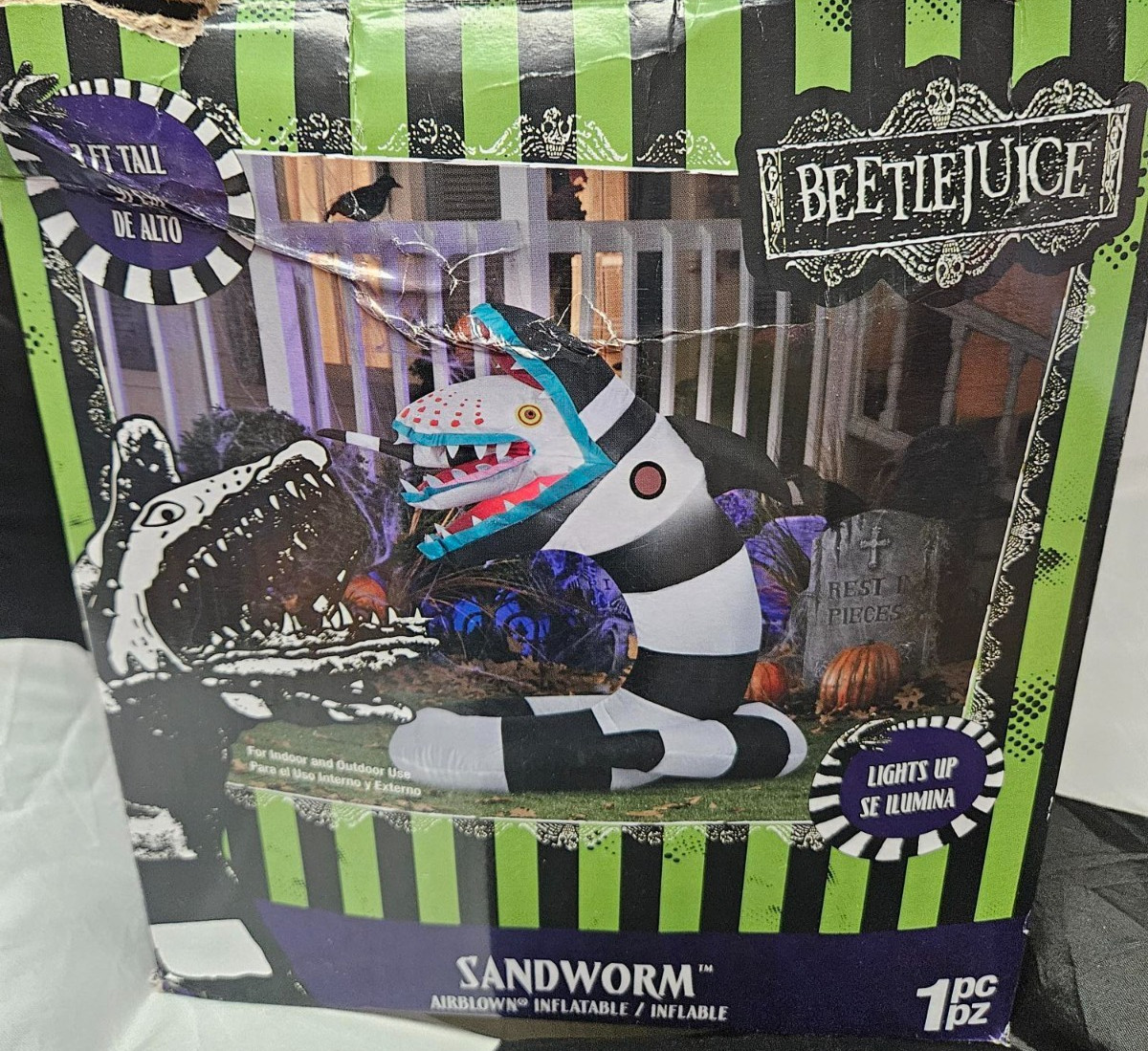 Gemmy 3ft Tall Beetlejuice Sandworm Halloween Inflatable