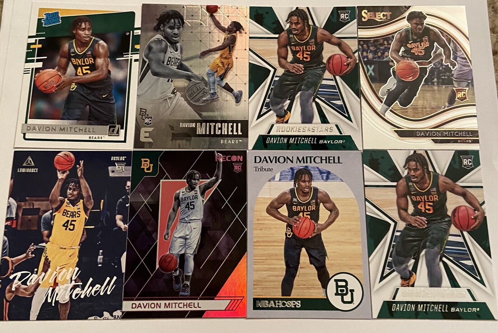 2021 Panini Chronicles Donruss Rated Rookie Davion Mitchell Lot Of 12 Parallels