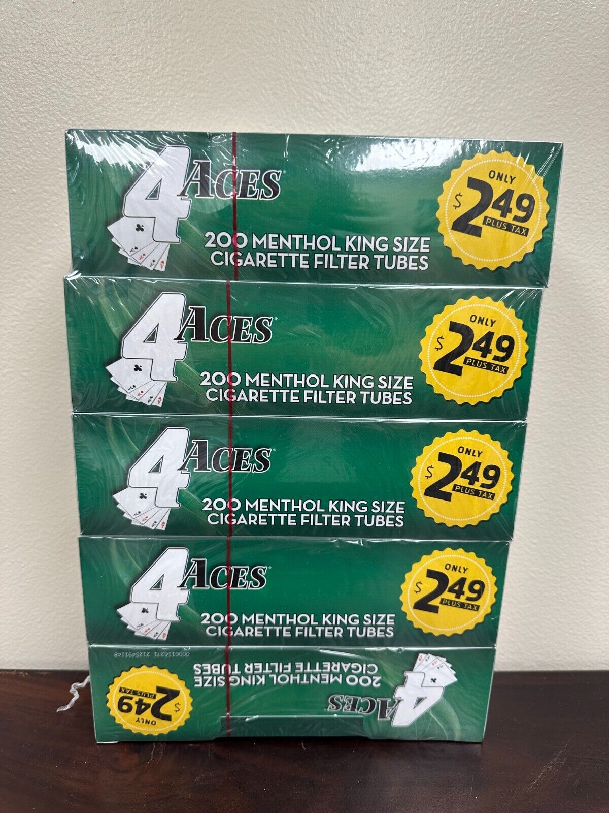 4 Aces MENTHOL KING Size RYO Cigarette Tubes 200ct Box (5 Boxes)