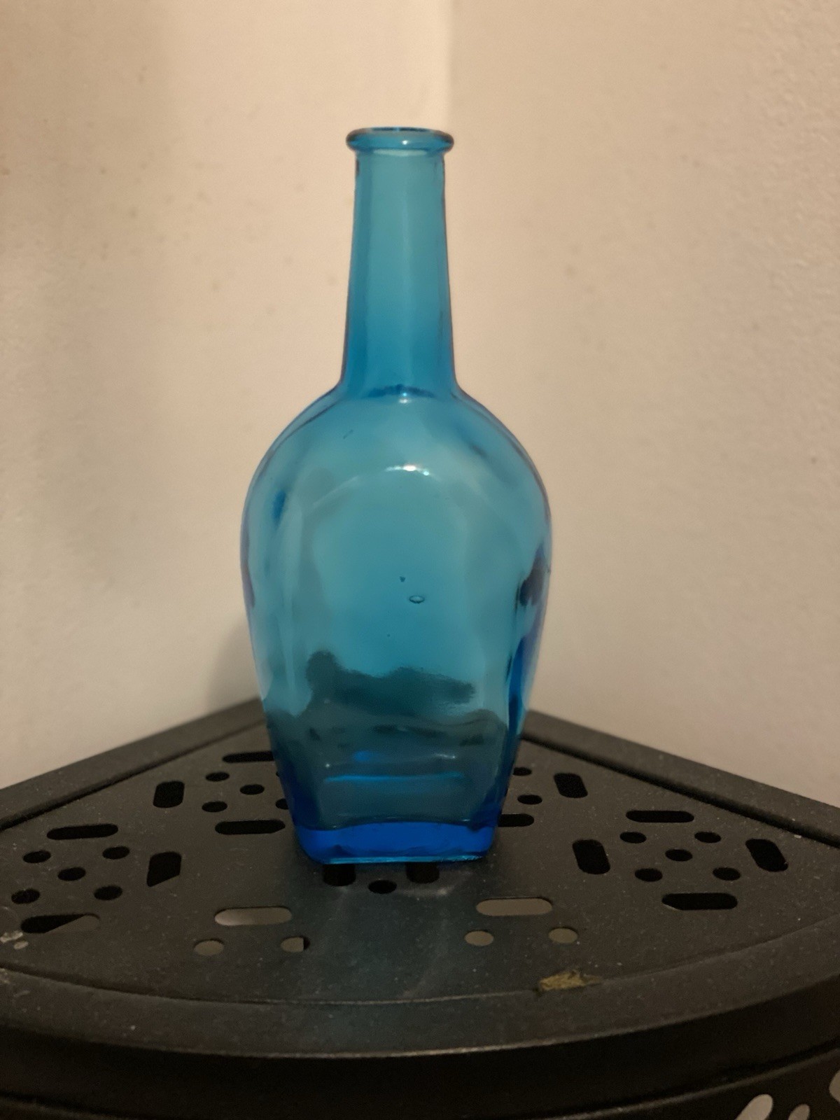 Vintage Blue Glass Bottle Made in Japan Retro Collectible Decor Vintage Blue Glass Bottle Made in Japan Retro Collectible Decor