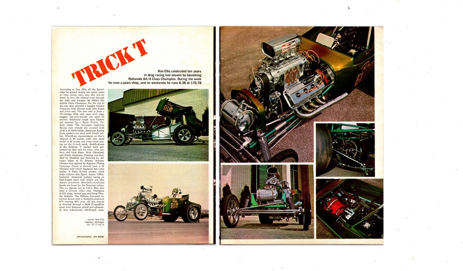 Original 1967 Hot Rod Spotlight Full Page (16x11) - Tricked T Dragster Original 1967 Hot Rod Spotlight Full Page (16x11) - Tricked T Dragster